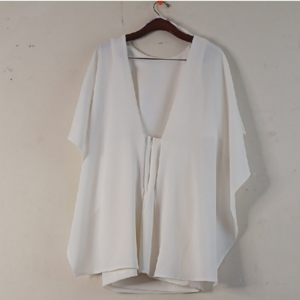 Lulu's White Cape Overlay Sheath Dress - Picture 2 of 14